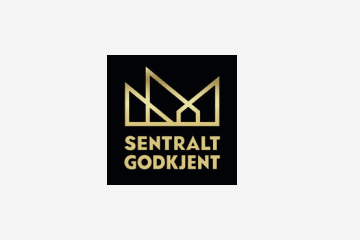 Symbolet for sentralt godkjent foretak for ansvarsrett etter plan-og bygningsloven. Balcos godkjenningsbevis finner du her.